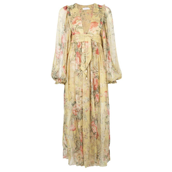 Zimmermann Dresses & Skirts - NWT ZIMMERMANN Dress Melody Yellow Garden Floral Silk Wrap Maxi ZIM Sz 1 |US 4